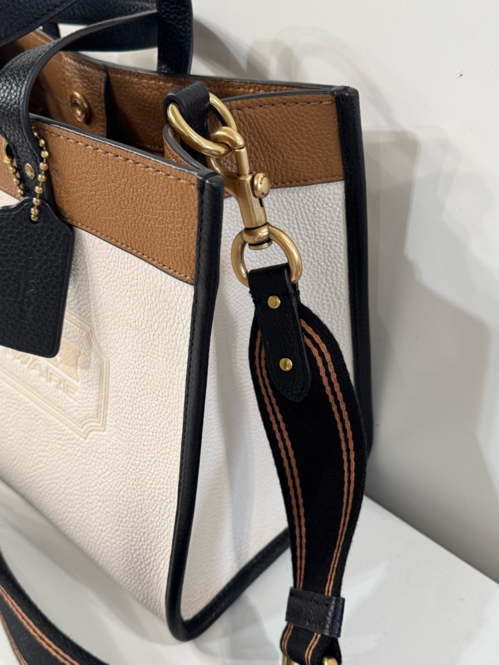 Coach Chalk, Brown & Black Colorblock Messenger Bag - Picture 3 of 7